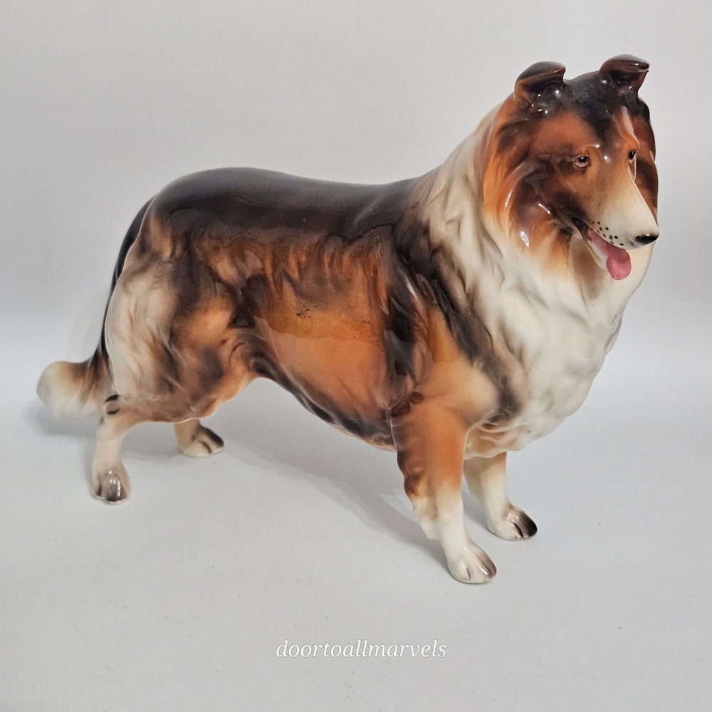 VTG Shafford Porcelain Collie Dog Figurine Large Lassie-Style #161